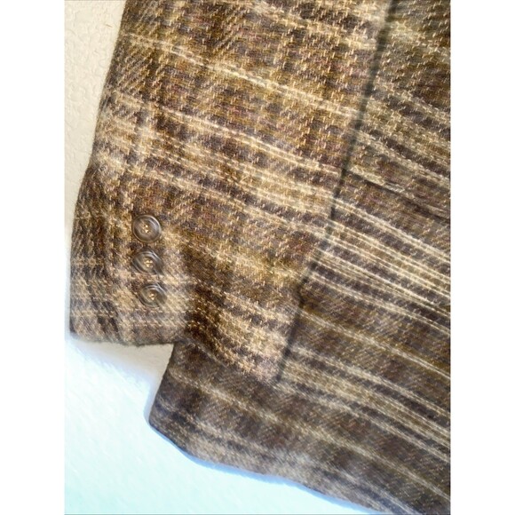 Vintage Eddie Bauer Women Wool Blazer Jacket Plaid M Preppy Country Equestrian - Picture 6 of 14